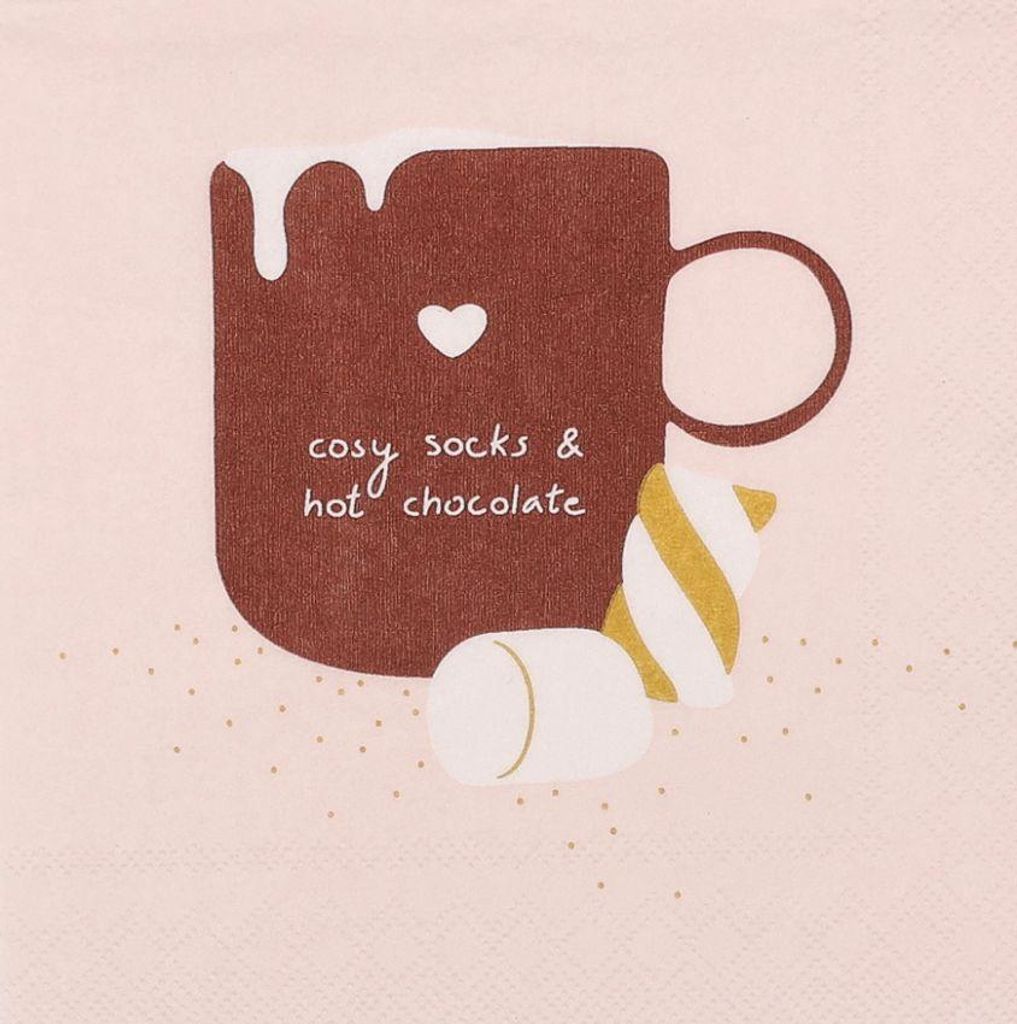 Cocktailservietten "Cosy socks & hot chocolate"