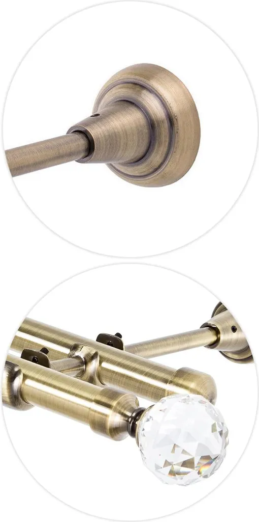 Set Bastoni per Tende Oro Antico 360 cm | Luce e Cristallo Sfera
