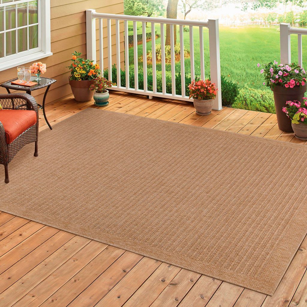 Homebyhome Indoor Outdoor-Teppich Flachgewebe Natürlicher Sisal Look Wetterfest Wohnzimmer Balkon Küche Terrasse Boho Design Grösse: 80x250 cm