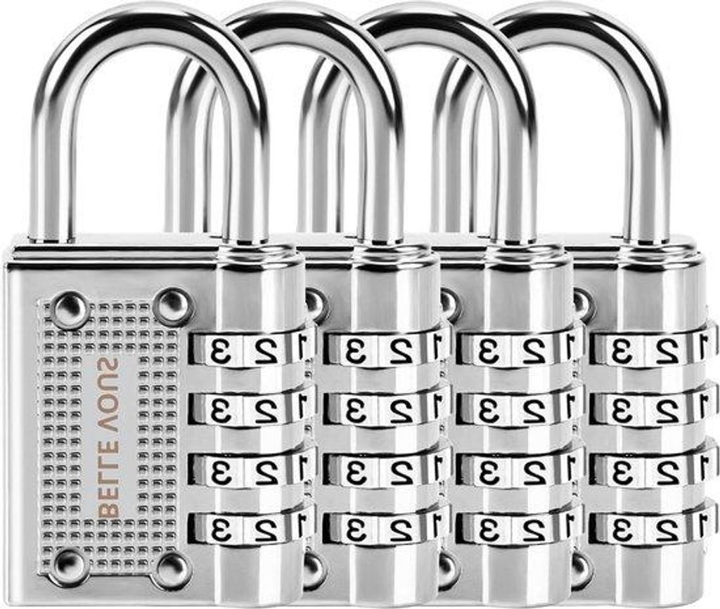Wasserdichte Sicherheitsschlösser 4er Set für Lockers und Zäune