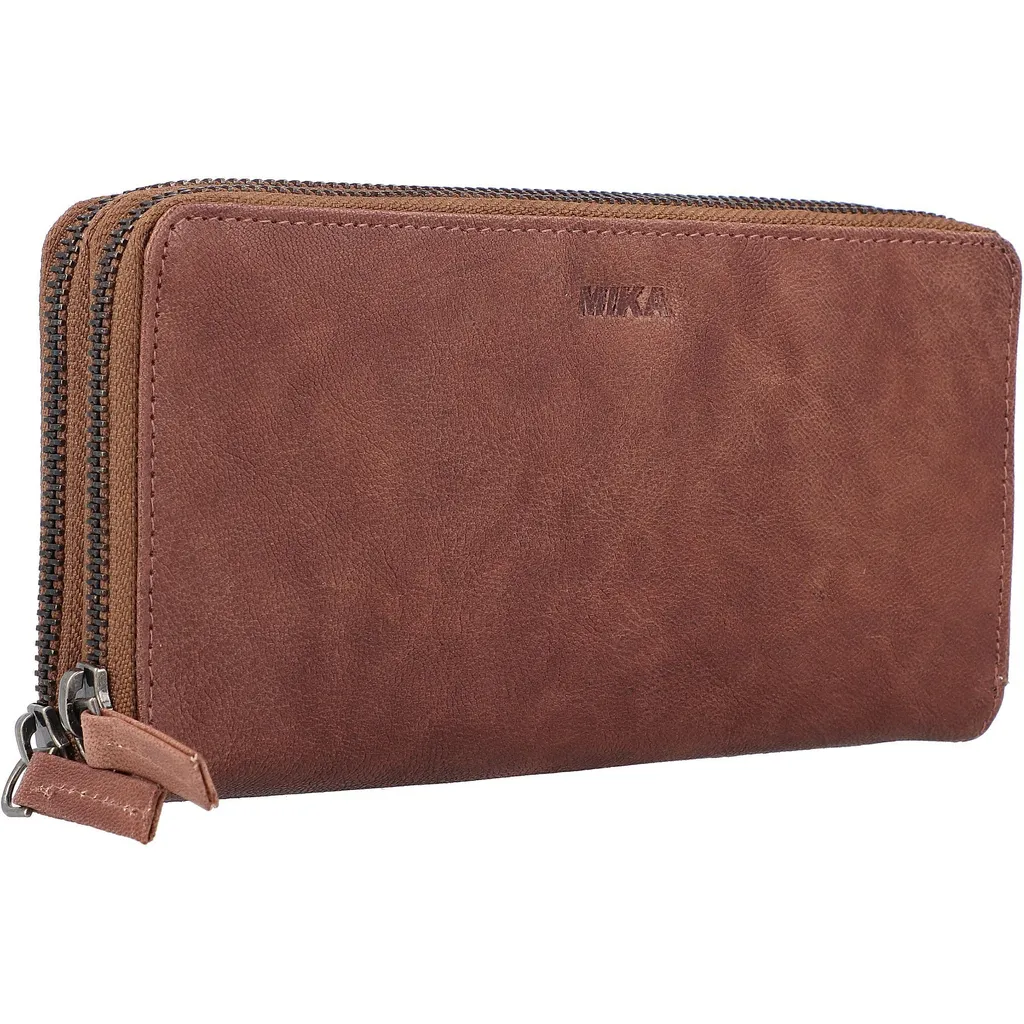 Portefeuille MIKA en cuir gris-marron avec compartiments multifonctions - 4