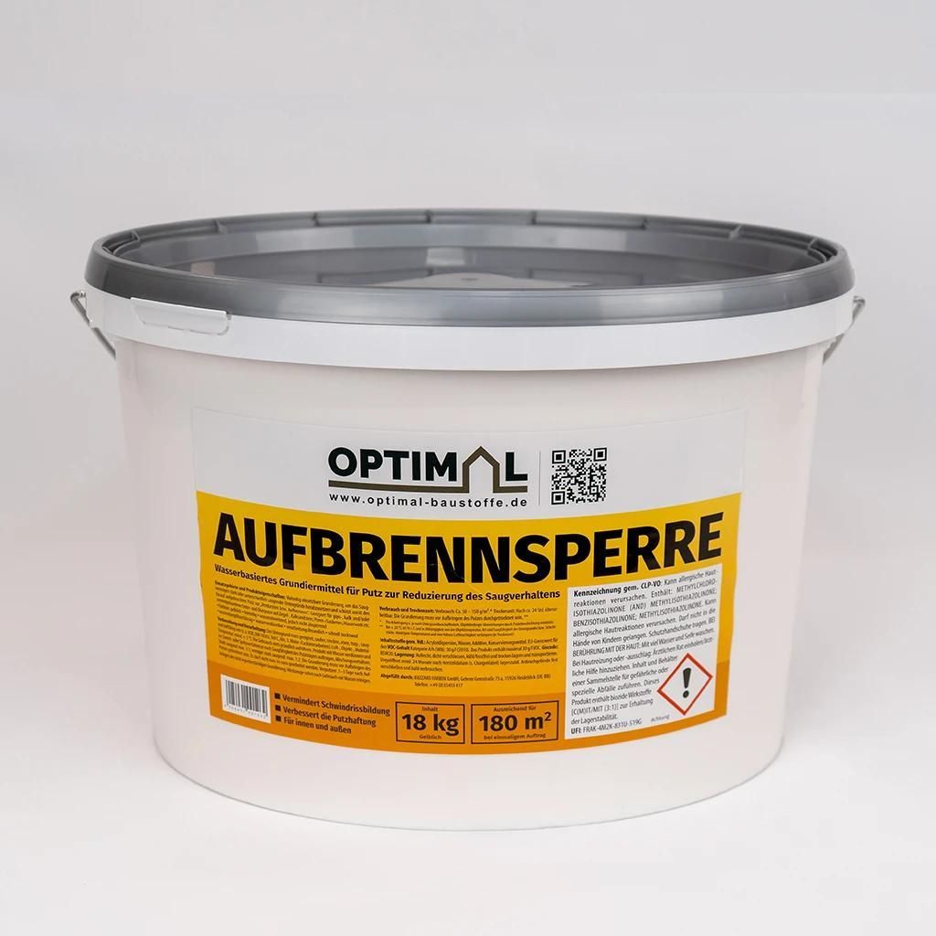 OPTIMAL Aufbrennsperre Grundierung gelblich für innen und außen 18 kg - Grundierkonzentrat für stark saugende und unterschiedlich saugende Unter...