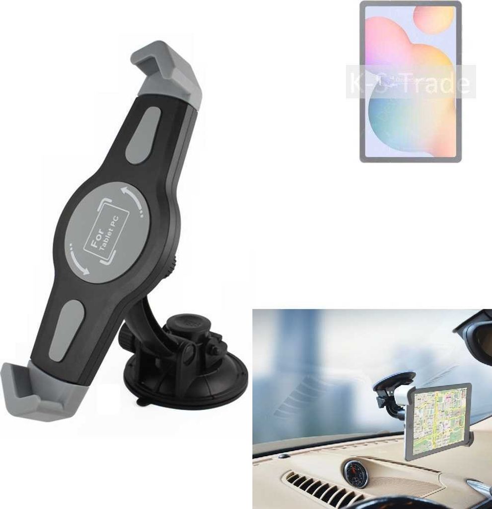 K-S-Trade Scheiben-Halterung für Tablets kompatibel mit Samsung Galaxy Tab S6 Lite Wi-Fi KFZ Tablet Saugnapf Auto Halterung Windschutzscheibe Holder