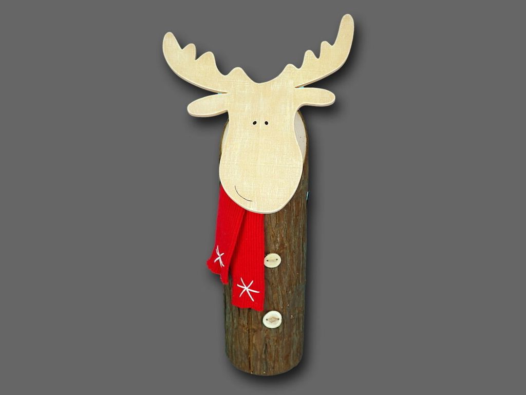 Elch Rentier Deko Tier Figur Weihnachts Hirsch Reh Bock Skulptur Statue Schal