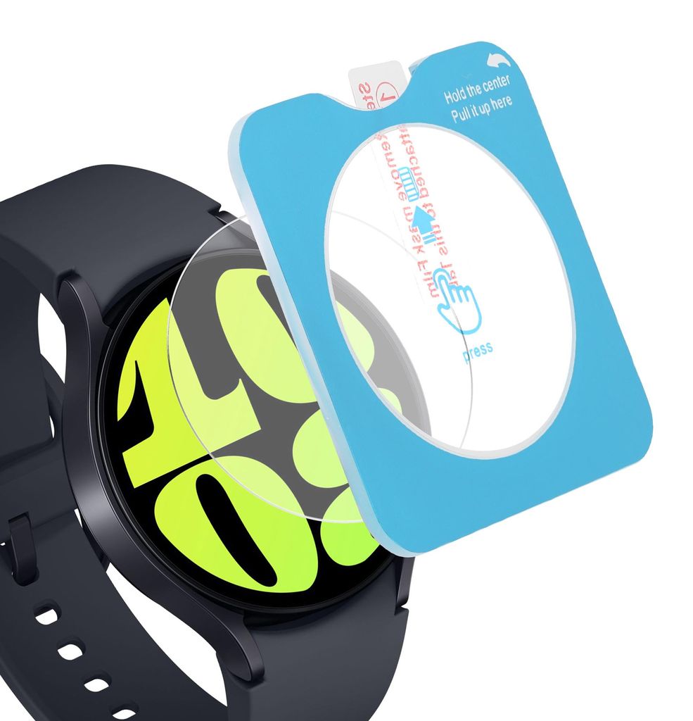 kwmobile 2x Schutzglas kompatibel mit Samsung Galaxy Watch 6 44mm Folie - Hart Glas Schutzfolie für Smartwatch - Displayschutz für Fitness Tracker