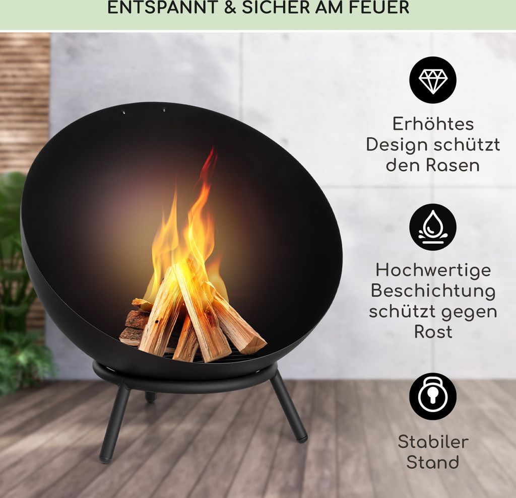 Blumfeldt Feuerschale, Outdoor Feuerstelle mit 3-Beinbein Produktbild 3