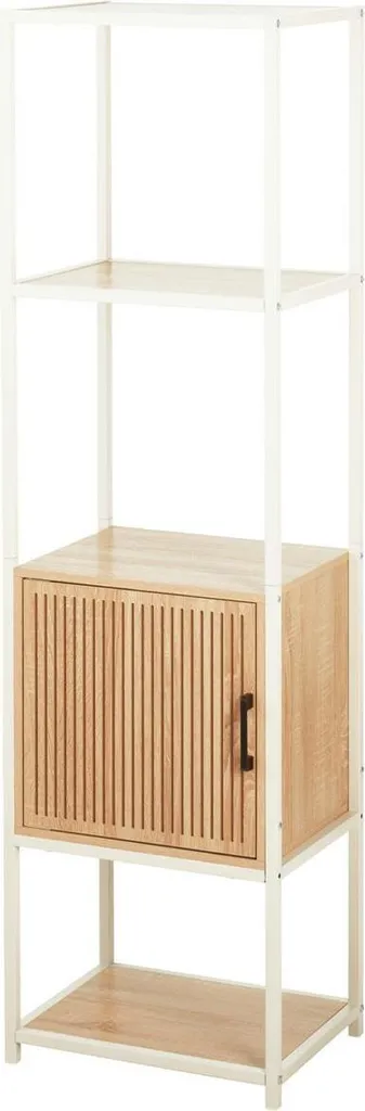 Colonne de Rangement avec Placard et Étagères Ouvertes - Meuble Haut