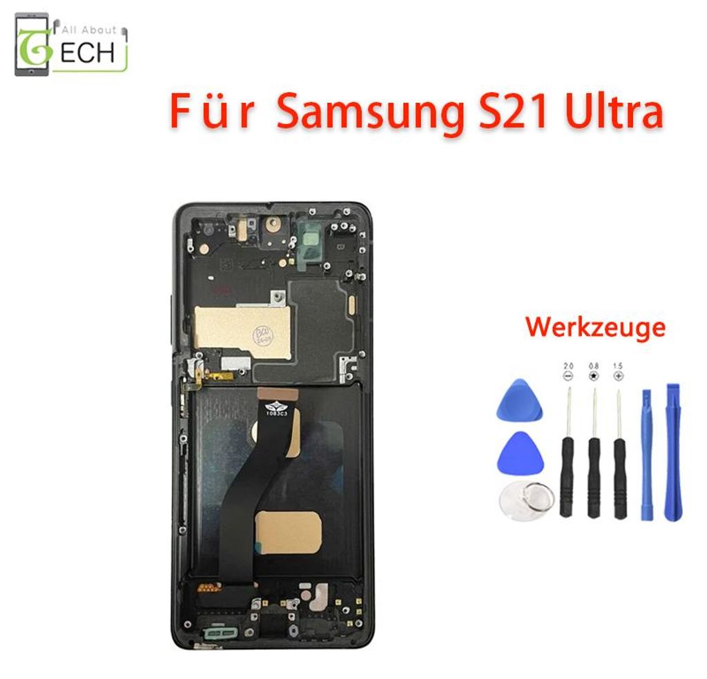 Für Samsung S21 Ultra G998 LCD Display (TFT) mit Rahmen Produktbild 