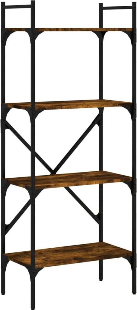 vidaXL Bücherregal 4 Fächer Räuchereiche 56x31,5x138,5cm Holzwerkstoff