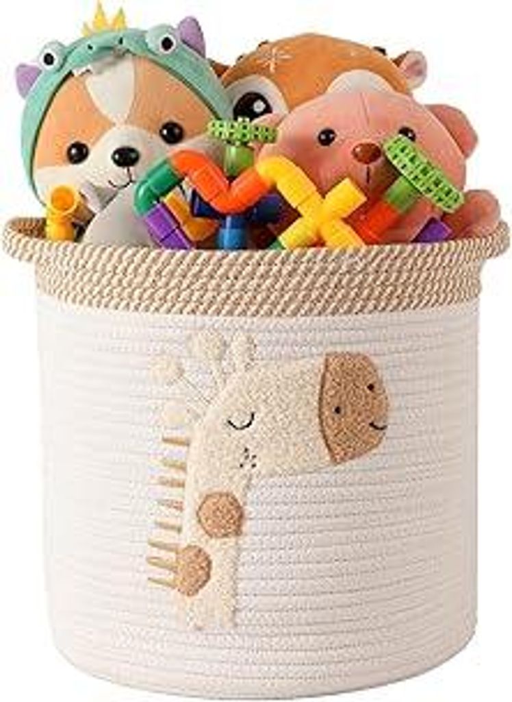 Aufbewahrungskorb Wickeltisch Korb Kinderzimmer Aufbewahrung Körbe mit Griffen, Aufbewahrungskorb für Babys Kinder Spielzeugkorb Geschenke für R...