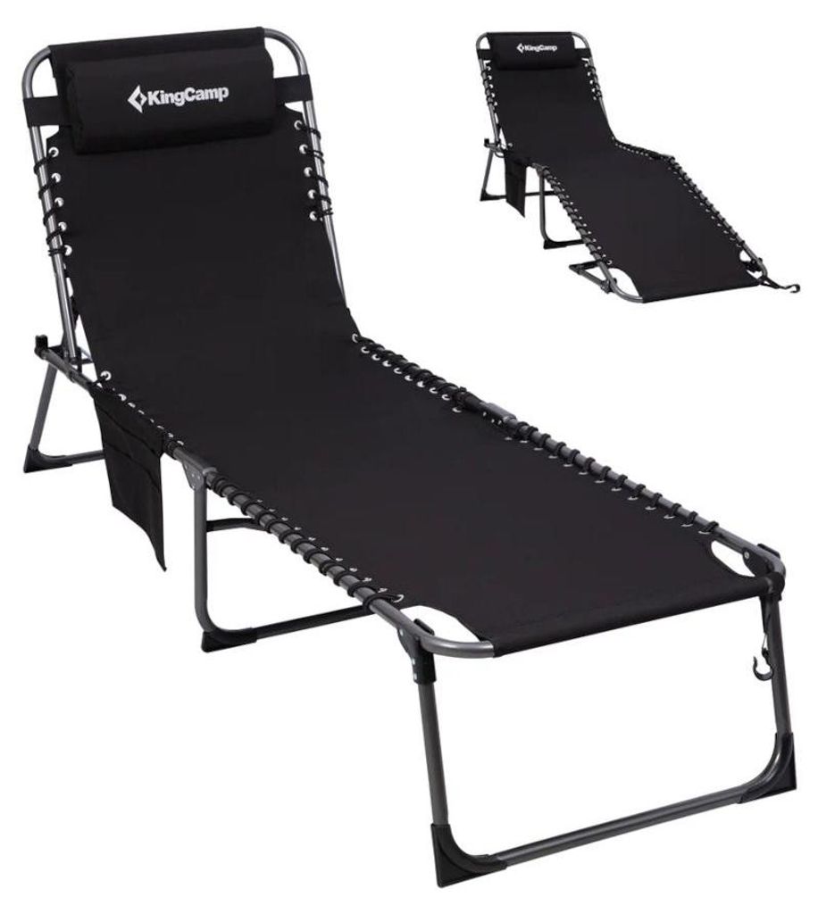 Sonnenliege klappbar KingCamp Magnolia B40 KC2649 Schwarz Produktbild 