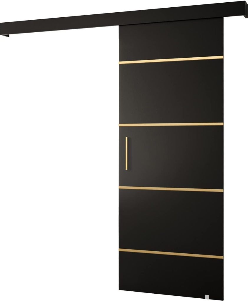 MEBLE KRYSPOL Salwador 4 Schiebetür, 90x204 cm, Schwarz , Produktbild 