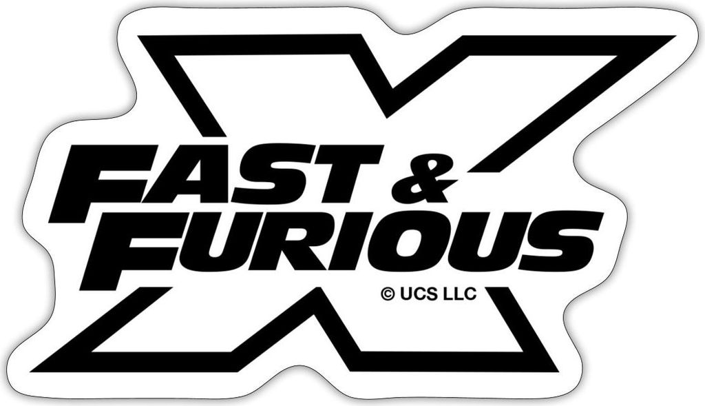 Spreadshirt Fast and Furious 10 Logo mit X schwarz Sticker Aufkleber, 10 x 10 cm, Mattweiß