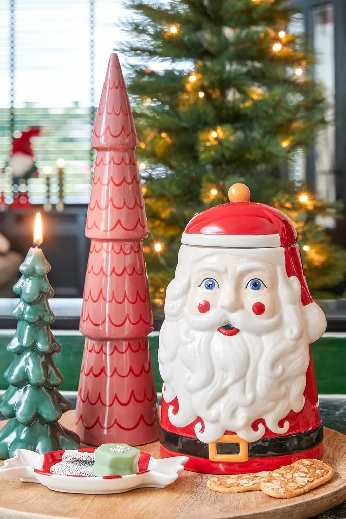 Maison des Saisons Récipient de Célébration Rouge en Faïence 26cm