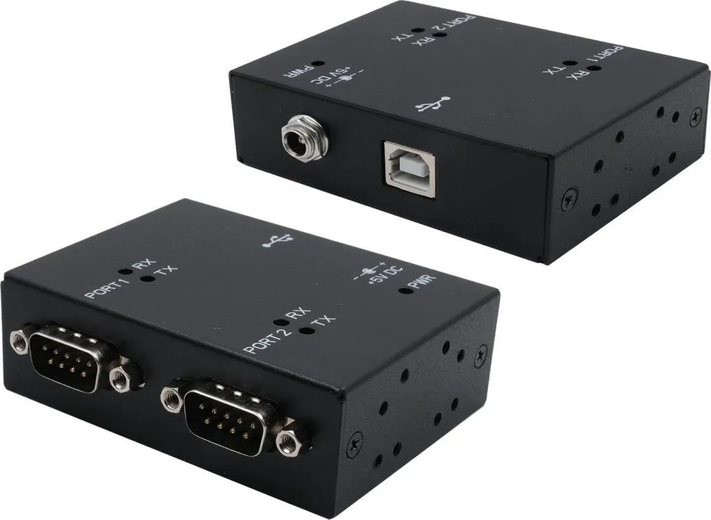 Convertisseur USB vers Double RS-232 EX-13072HM avec Châssis en Métal