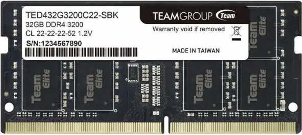 A close-up, straight-on view of a single RAM module on a white background.