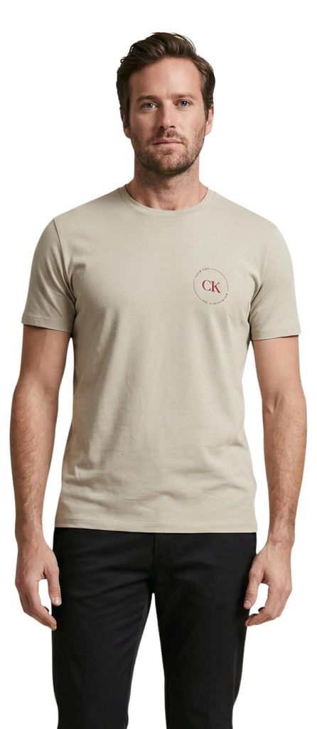 Calvin Klein Jeans Herren T-Shirt Beige 507839 : Größe - S Größe: S