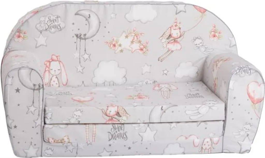 Mini-canapé lapin déhoussable - Sofa mousse sécurisé anti-chute bébé