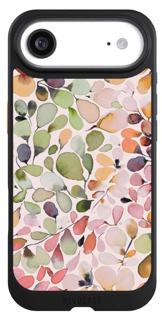 NIVOCASE Hülle für Apple iPhone Air Handyhülle NIVOcore Case Schwarz Muster Pattern Eukalyptus