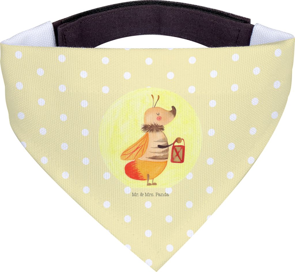 Mr. & Mrs. Panda Tuch Glühwürmchen - Gelb Pastell - Geschenk, Halstuch Hund, Heiratsantrag, Liebesspruch, Hunde Bandana, Lieblingsmensch, Hundeha...