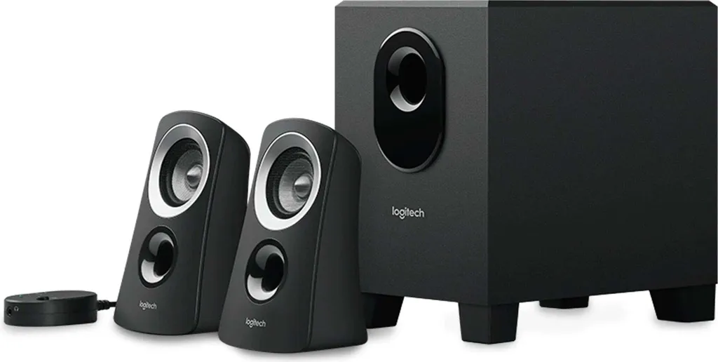 Enceintes PC 2.1 Logitech Z313 Son Multimédia avec Commande Filaire Noir - 10