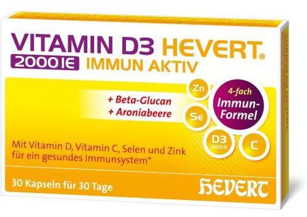 Vitamin D3 Hevert 2000 I.E. Immun Aktiv Kapseln 30 St