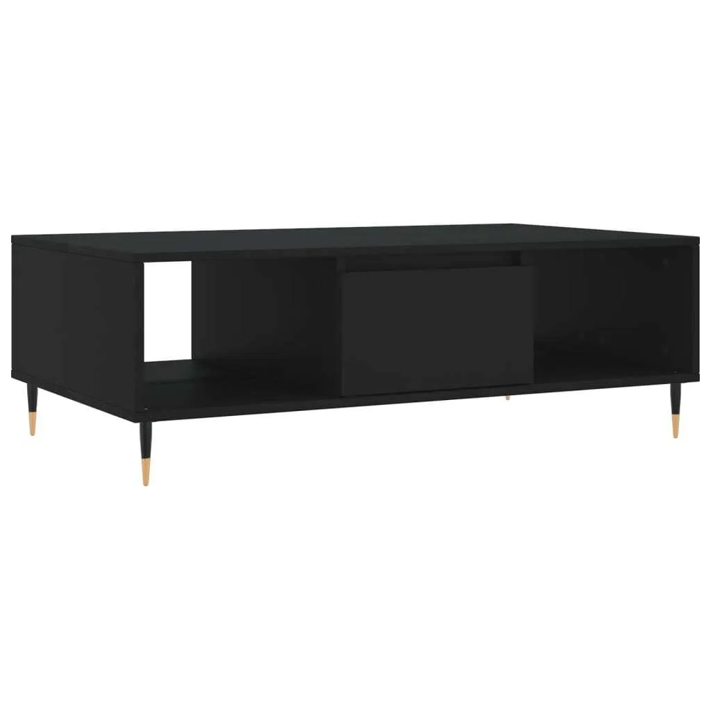 Tavolino nero 104x60x35 cm in materiale ligneo