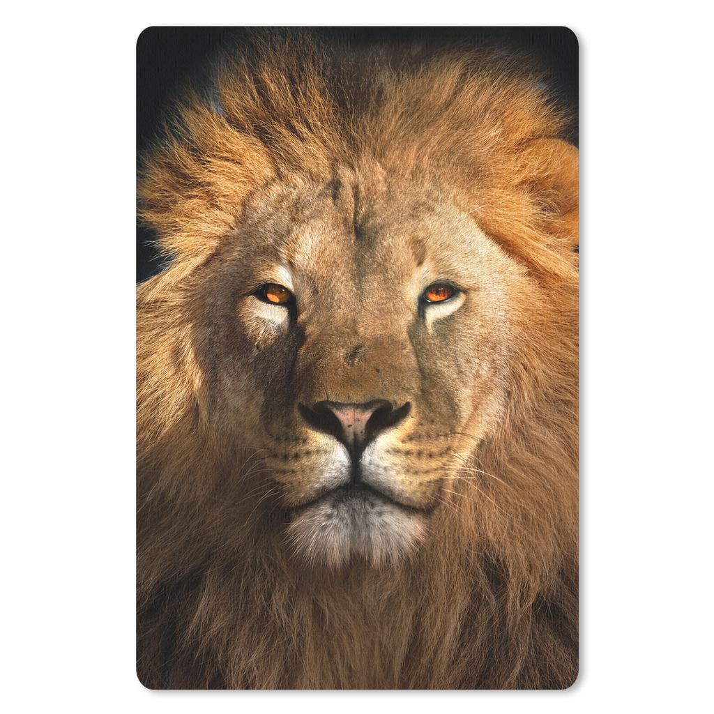 MuchoWow Mauspad Mousepad Löwe - Tiere - Schwarz - Hell - Braun - Porträt 40x60 cm - Mousepads - Maus Mat - Pad - Mausunterlage - Schreibtisch ...