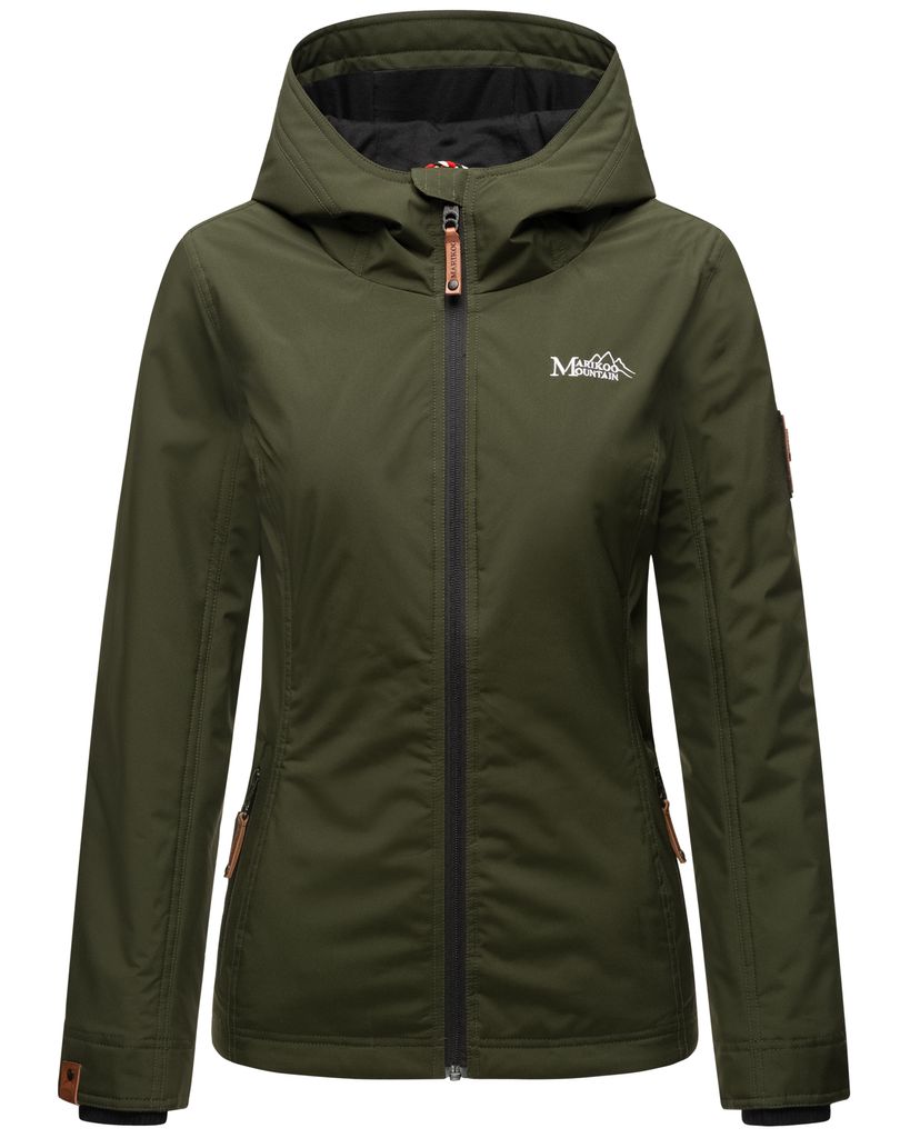 Marikoo Damen Übergangs Outdoor Jacke Windbreaker Regenjacke Brombeere Olive Gr. 34 - XS