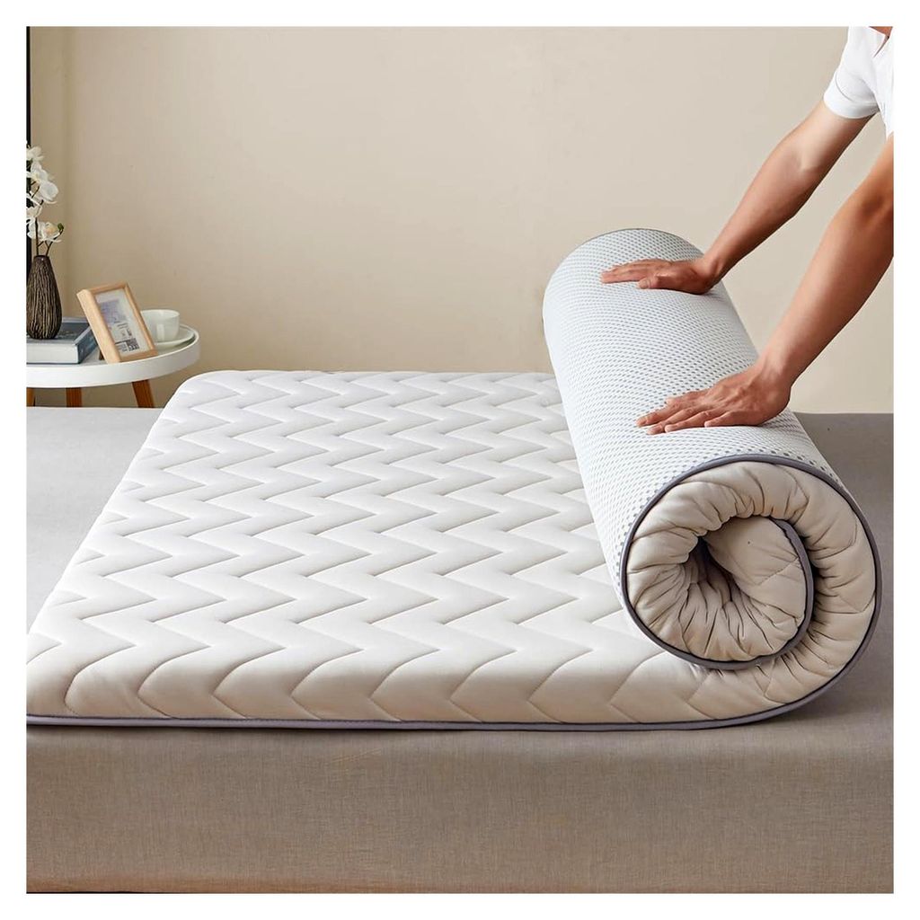 Faltbare japanische Futon-Matratze, tragbares Reisebett für Camping und Gästezimmer, platzsparende Bodenmatratze (Grau, 80 x 190 cm)