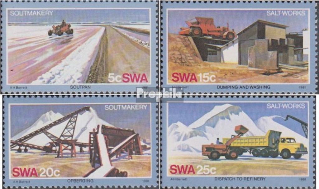 Briefmarken Namibia - Südwestafrika 1981 Mi 512-515 (kompl.Ausg.) FDC Salzgewinnung