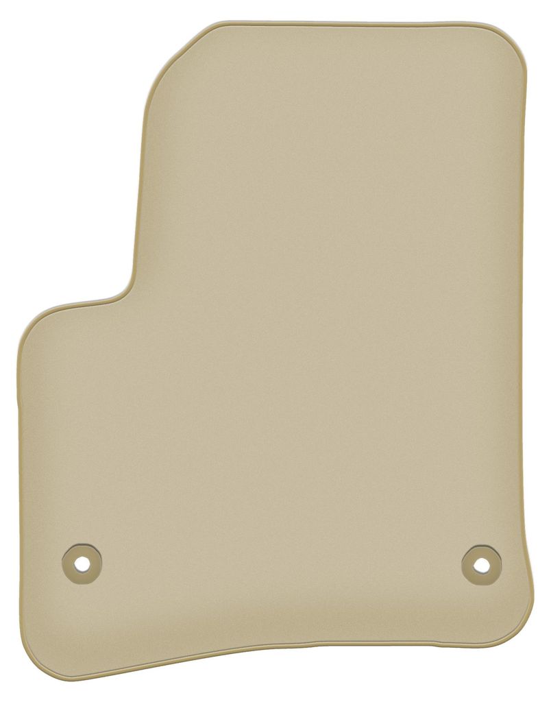 Fahrerfußmatte Velours PREMIUM beige passend für Porsche Cayenne I (2002-2010, SUV) – mit Befestigungen – passgenau