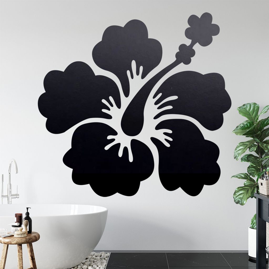 Hibiskus Wandtattoo in 6 Größen - Wandaufkleber Wall Sticker - Dekoration, Küche, Wohnzimmer, Schlafzimmer, Badezimmer
