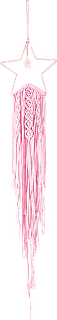 Traumfänger handgefertigt elegante Baumwollseile Nordische handgewebte Sternmond Macrame Wandbehänge Heimatkoration-Sternrosa