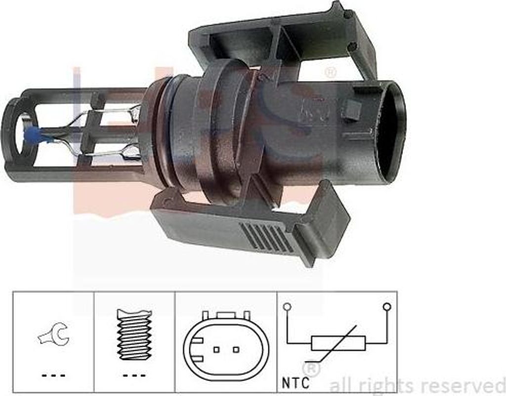EPS 1.994.014 Ansauglufttemperatursensor OE 4862635AA kompatibel mit 300 C, Crossfire, PT Cruiser, Korando, Musso, Commander, Compass, Cherokee, Pa...