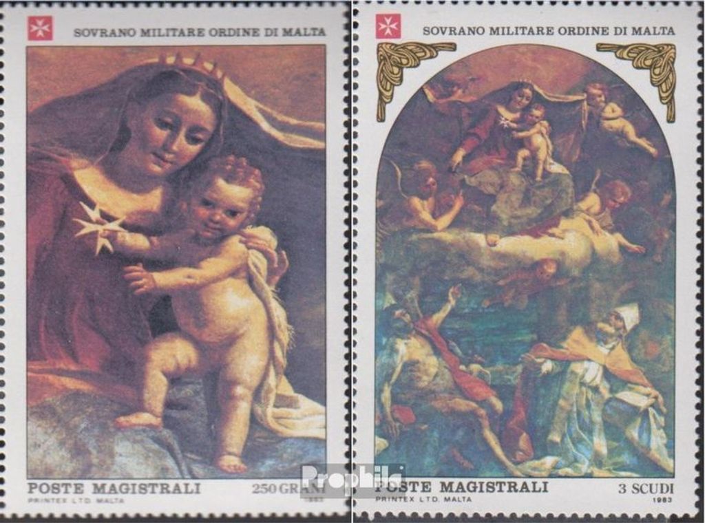 Briefmarken Malteserorden (SMOM) 1983 Mi Kat-Nr.: 231-232 (kompl.Ausg.) postfrisch Weihnachten