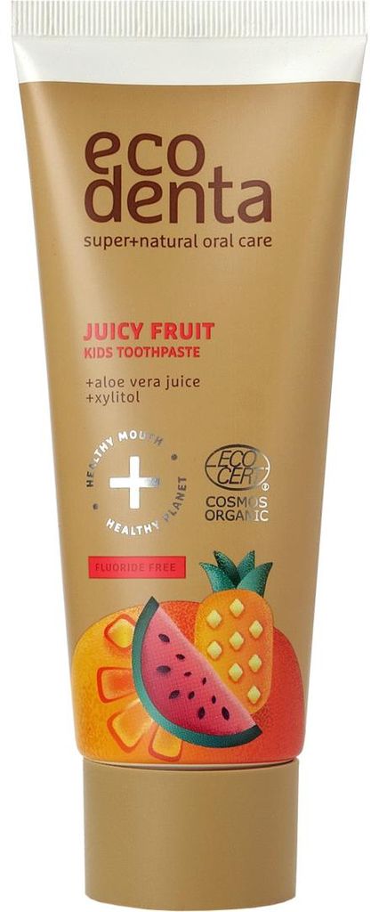 Ecodenta Tandpasta kids juicy fruit (75 ml) Productafbeelding 