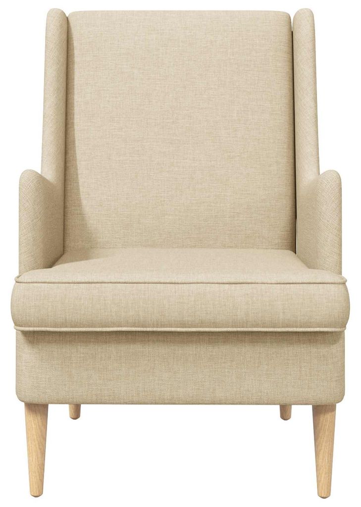 Eleganten-Stil Sessel 1 pc - Wohnzimmerstuhl - Liegestuhl bis 150kg - Creme Stoff - Fernseh- & Relaxsessel - Möbel26