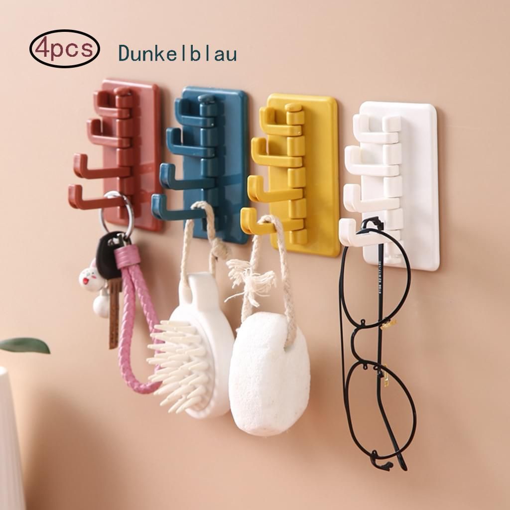 Neu 3 Stück Selbstklebende Nahtlose Klebehaken Drehbare Starke Stick Haken Küche Wand Halter Schlüssel Halter Wand Halter Bad