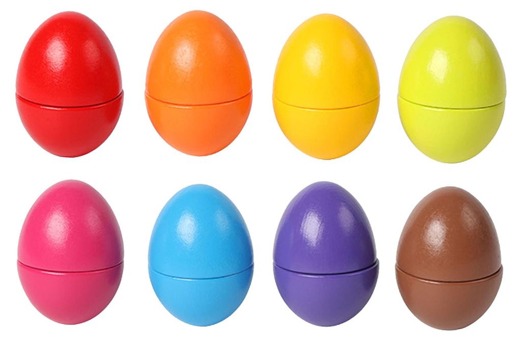 8 Stück passende Eier aus Holz, Spielzeug, Farbform, Sortierung, interaktives pädagogisches Frühlernen für Kleinkinder