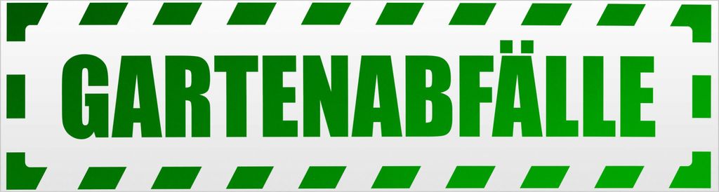 Kiwistar Gartenabfälle gestreift Magnetschild Schild magnetisch - 30cm Grün - reflektierend - Magnetfolie für Auto PKW Kfz