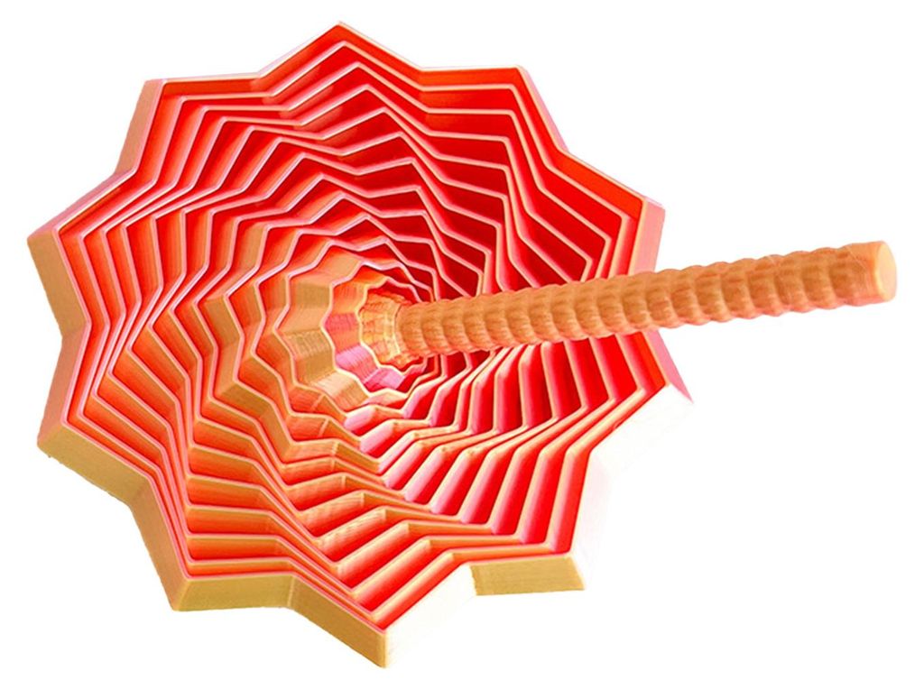 Erweiterter sensorischer Fidget-Stern, 3D-gedruckter Drehturm, flexibler Spiralstern mit Griff zur Stressbewältigung, Büroaccessoire