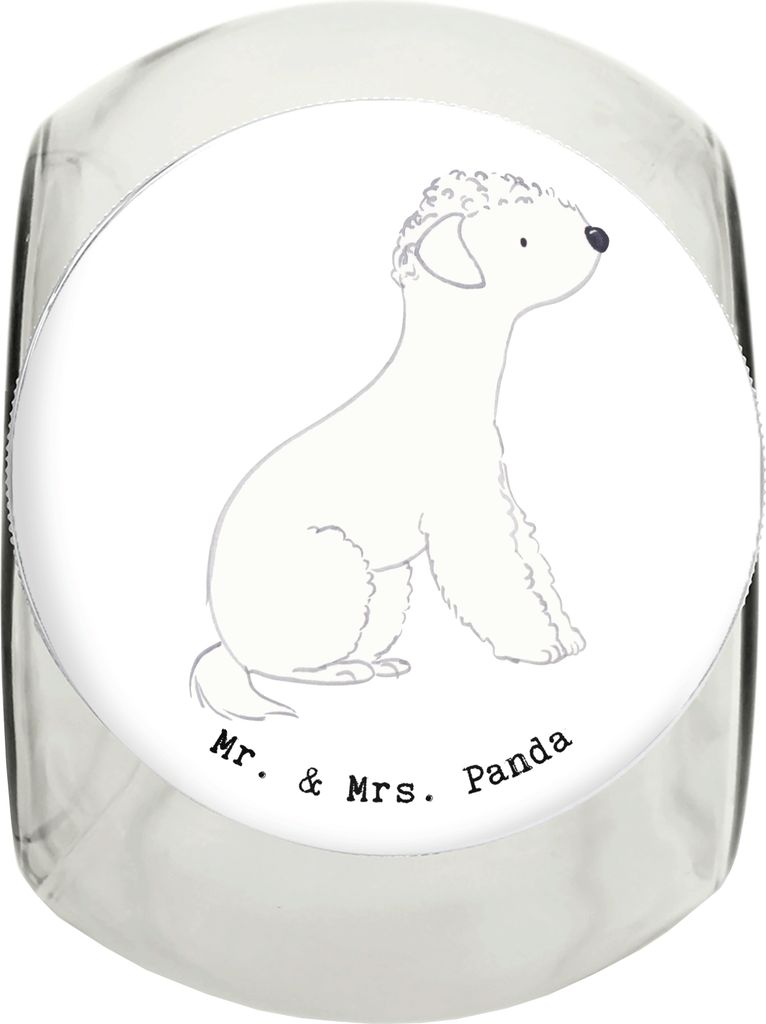 Mr. & Mrs. Panda Dose Bedlington Terrier Moment L 870ml - Weiß - Geschenk, Vorratsbehälter, Vorratsglas, glasbehälter, Aufbewahrungsdose, Keksdose