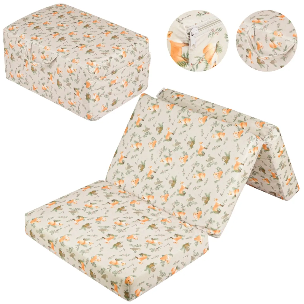 Matelas Bébé Pliable 120x60x9 cm - Matelas de Voyage Enfant Renards - 6