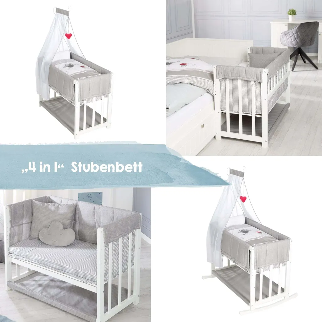 Lit 4 en 1 roba Adam & Eule - Lit d'appoint bébé blanc multifonction - 11