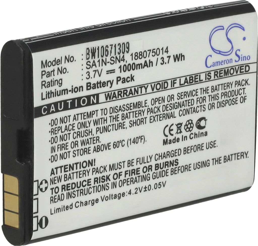 vhbw Akku Ersatz für Sagem SA1M-SN2, SAKM-SN3, SALM-SN2, 188075014, SA1N-SN4, SAJN-SN2, BA40 für Handy Smartphone Telefon (1000 mAh, 3,7 V, Li-Ion)