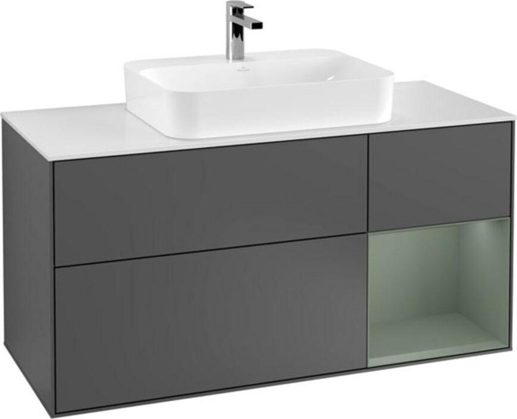 V&B Waschtischunterschrank Finion 120cm, Pl w m, Rg r Ol m Lac, Anthrac. m