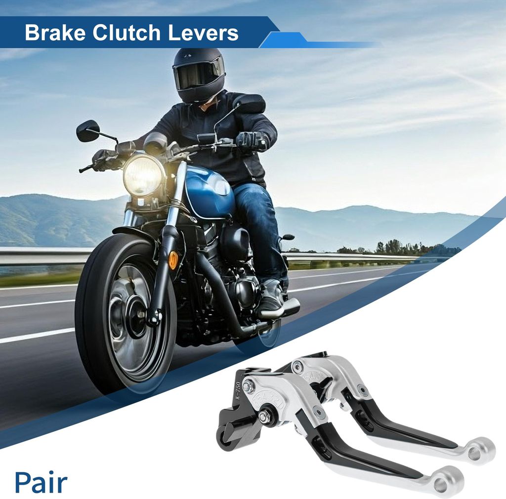 Kurze Lange Brems Kupplungshebel für Kawasaki NINJA650R 09-16 Verstellbare Motorrad Lenker Bremshebel Aluminiumlegierung Silberfarbener Kopf Schwa...