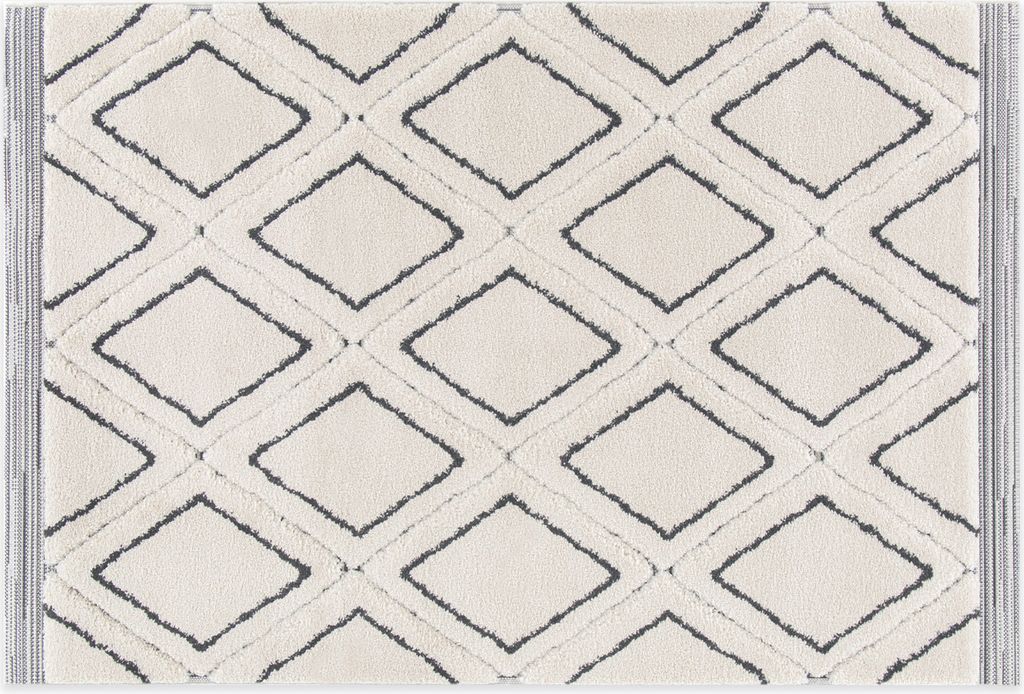 Hochflorteppich SÖREN Creme-Schwarz, 160 x 230 cm