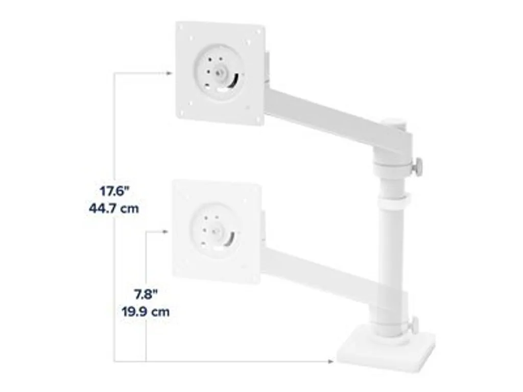 Bras de support écran Ergotron NX blanc 34 pouces pour bureau